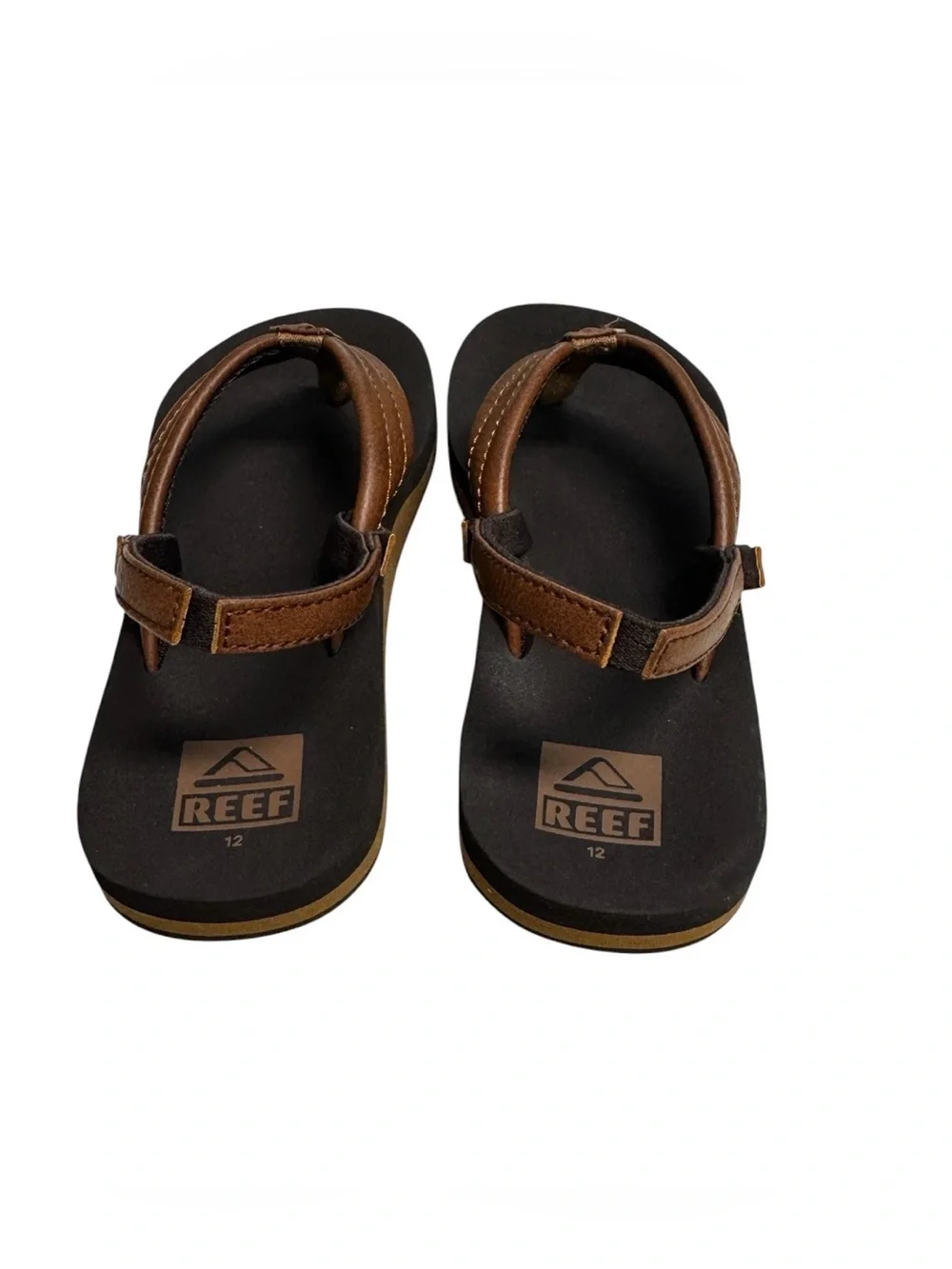 Reef Little Ahi Toddler/Kids Brown Sandals Backstrap Flip Flops Size 12
